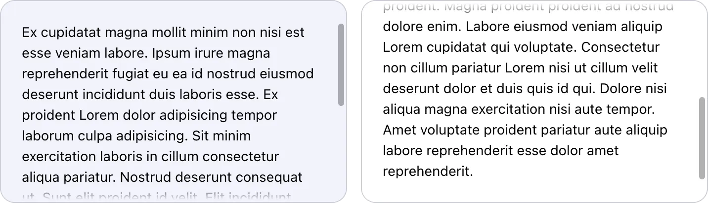 A light card with a shadow at the bottom